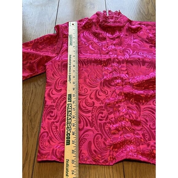 Charolette  VanHorne Pink Blouse Size 14 Vintage Formal Classic Gala Designer - Picture 7 of 11